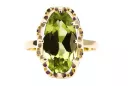 Gelber Peridot 14 Karat Gelbgold Ring Vintage Handwerk vrc253y